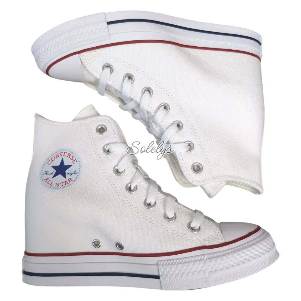 Converse Chuck Taylor All Star Hidden Wedge Platform White Sneaker 10 NEW - Picture 10 of 10